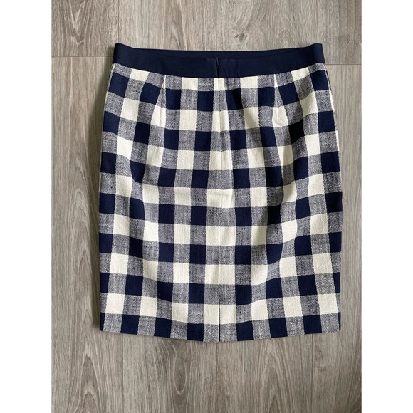 NWT J. Crew Factory Plaid Pencil Skirt Blue and White Size 8 - Picture 5 of 5